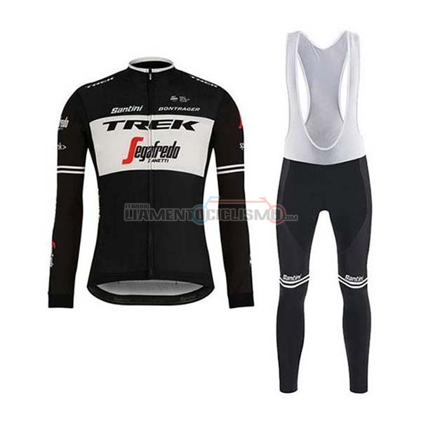 Abbigliamento Ciclismo Trek Segafredo Manica Lunga 2020 Nero Bianco